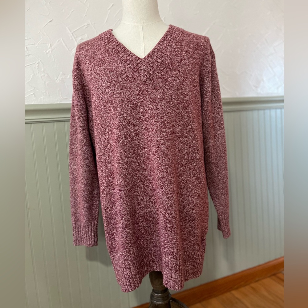 Athleta Vital V-neck Tunic Sweater Women’s Large‎ Wool Cashmere Blend Pullover